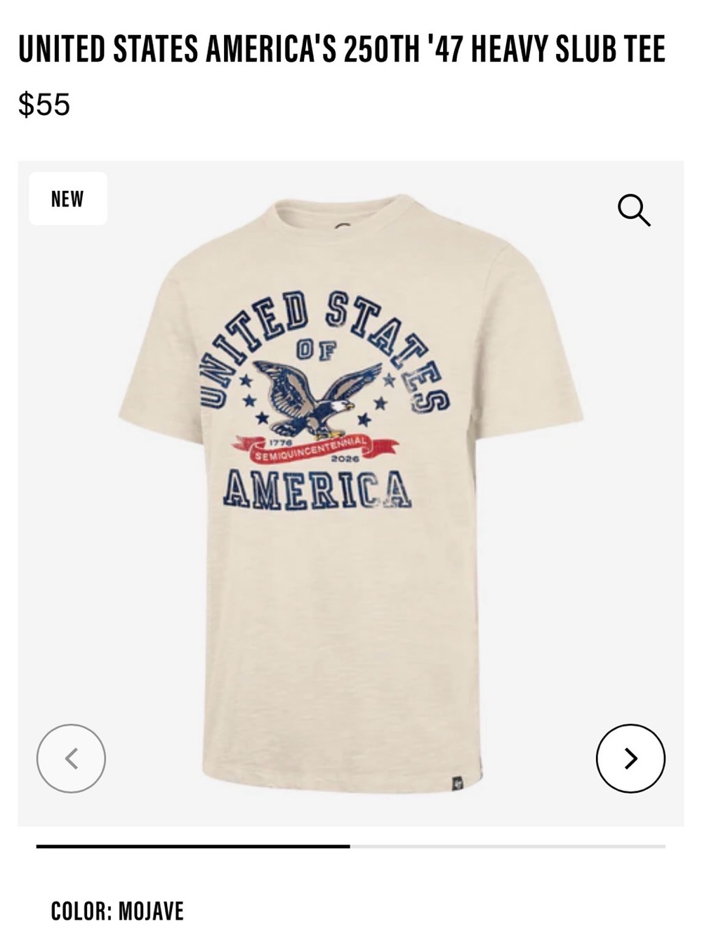 Men’s 47 Short-Sleeve 'United States of America' Graphic Tee 250th Bday